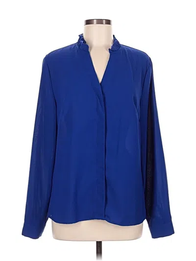 Pre-owned Shein Long Sleeve Blouse In Blue
