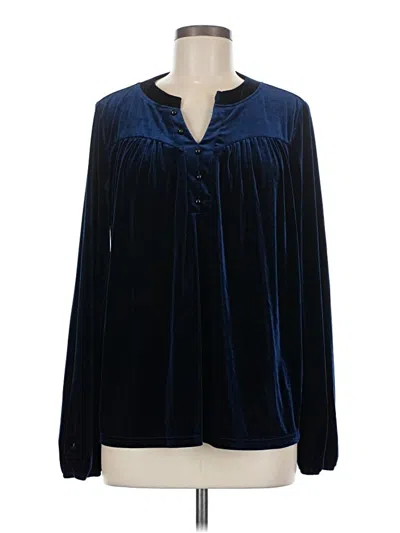 Pre-owned Shein Long Sleeve Blouse In Blue