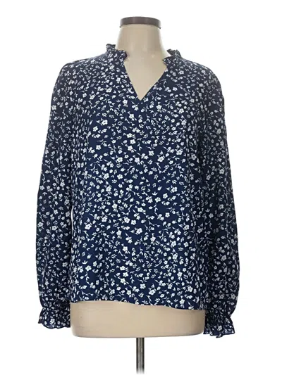 Pre-owned Shein Long Sleeve Blouse In Blue