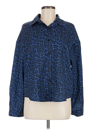 Pre-owned Shein Long Sleeve Blouse In Blue