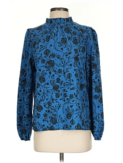 Pre-owned Shein Long Sleeve Blouse In Blue