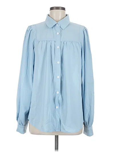 Pre-owned Shein Long Sleeve Blouse In Blue