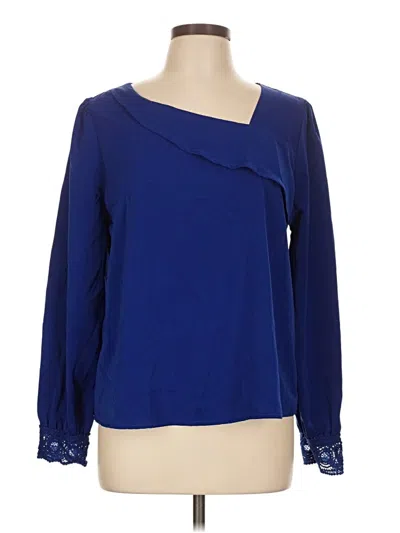 Pre-owned Shein Long Sleeve Blouse In Blue