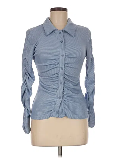 Pre-owned Shein Long Sleeve Blouse In Blue
