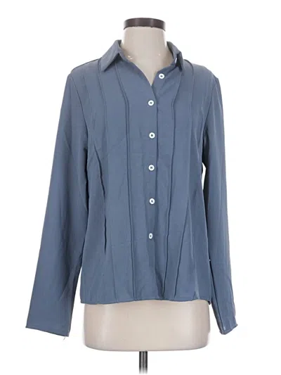 Pre-owned Shein Long Sleeve Blouse In Blue
