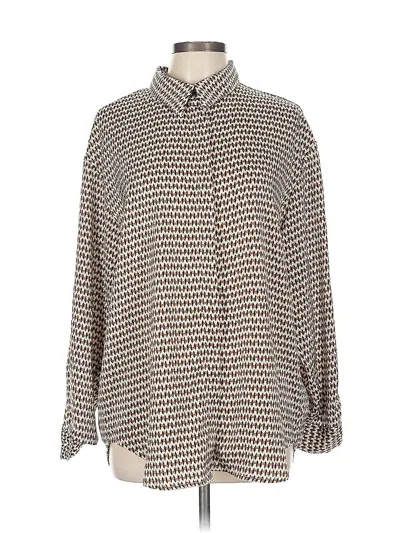 Pre-owned Shein Long Sleeve Blouse In Brown