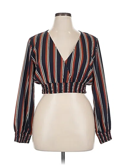 Pre-owned Shein Long Sleeve Blouse In Brown