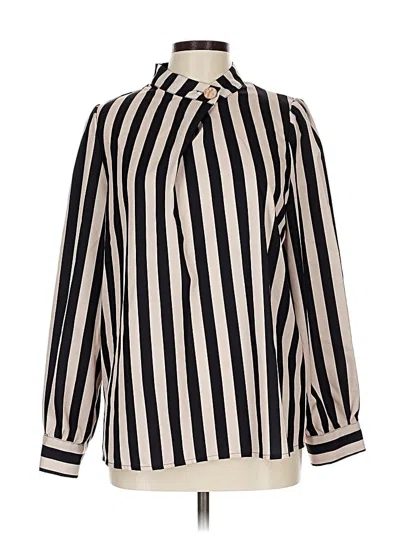 Pre-owned Shein Long Sleeve Blouse In Brown