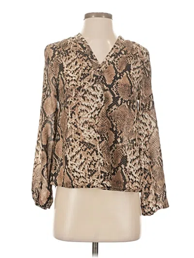 Pre-owned Shein Long Sleeve Blouse In Brown