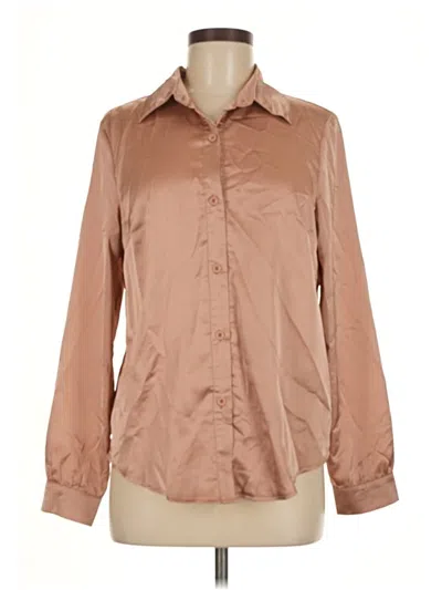 Pre-owned Shein Long Sleeve Blouse In Brown
