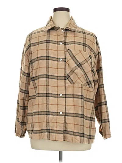 Pre-owned Shein Long Sleeve Blouse In Brown