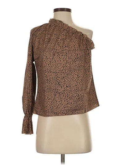 Pre-owned Shein Long Sleeve Blouse In Brown