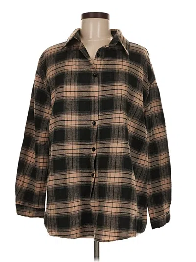 Pre-owned Shein Long Sleeve Blouse In Brown