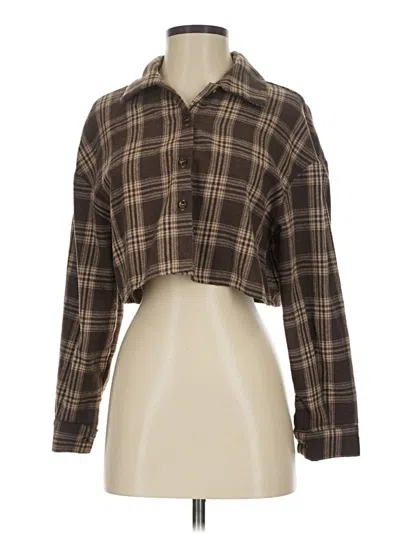 Pre-owned Shein Long Sleeve Blouse In Brown