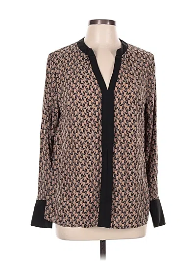 Pre-owned Shein Long Sleeve Blouse In Brown