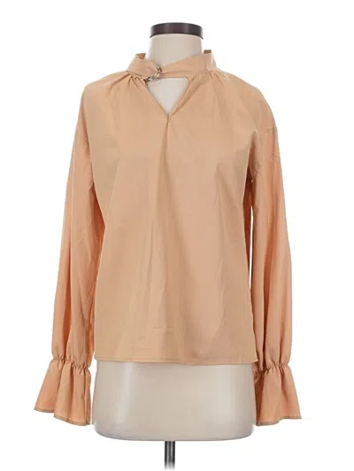 Pre-owned Shein Long Sleeve Blouse In Brown