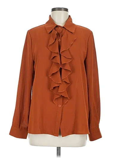 Pre-owned Shein Long Sleeve Blouse In Brown