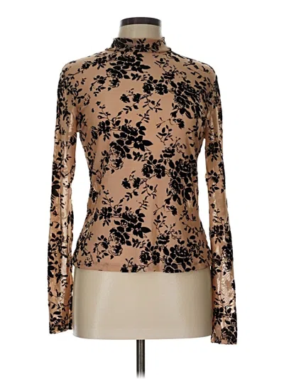 Pre-owned Shein Long Sleeve Blouse In Brown