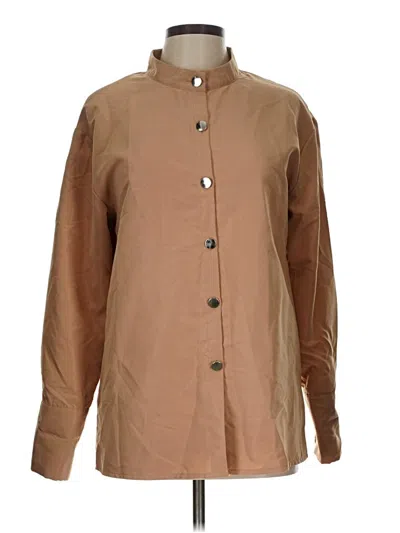 Pre-owned Shein Long Sleeve Blouse In Brown