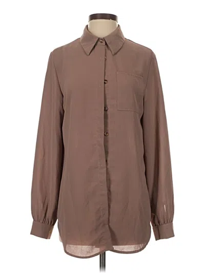 Pre-owned Shein Long Sleeve Blouse In Brown
