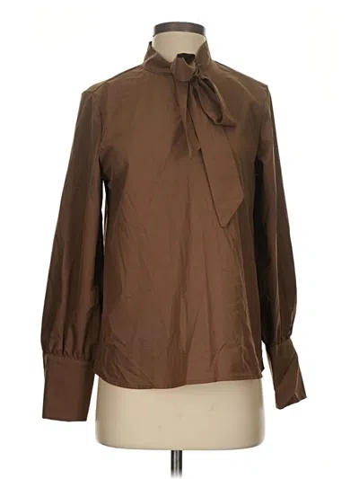 Pre-owned Shein Long Sleeve Blouse In Brown