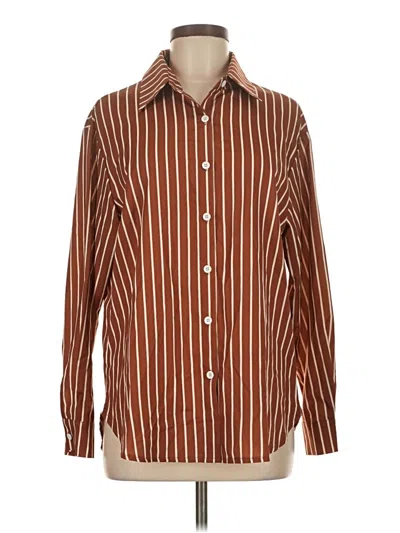Pre-owned Shein Long Sleeve Blouse In Brown