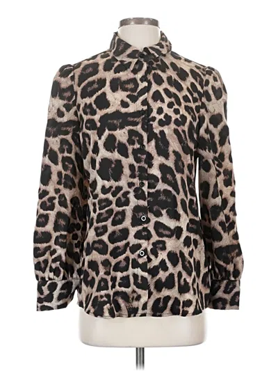 Pre-owned Shein Long Sleeve Blouse In Brown