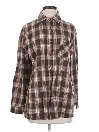 Pre-owned Shein Long Sleeve Blouse In Brown