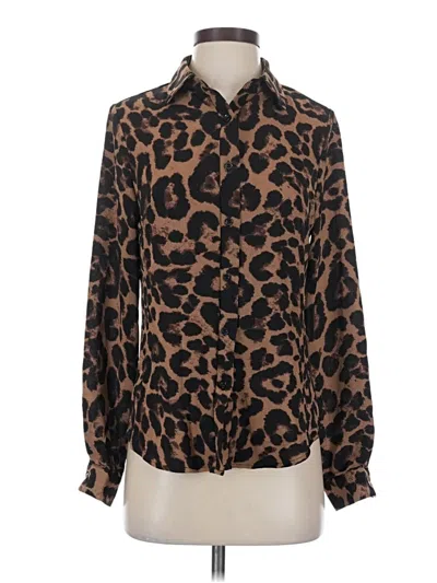 Pre-owned Shein Long Sleeve Blouse In Brown