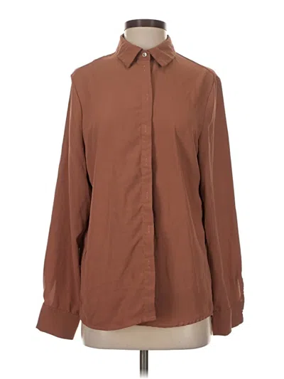Pre-owned Shein Long Sleeve Blouse In Brown