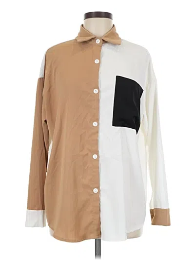 Pre-owned Shein Long Sleeve Blouse In Brown