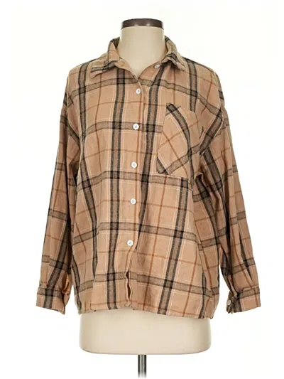 Pre-owned Shein Long Sleeve Blouse In Brown