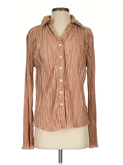 Pre-owned Shein Long Sleeve Blouse In Brown