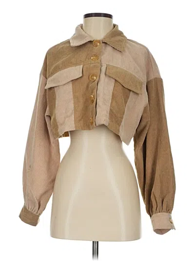 Pre-owned Shein Long Sleeve Blouse In Brown