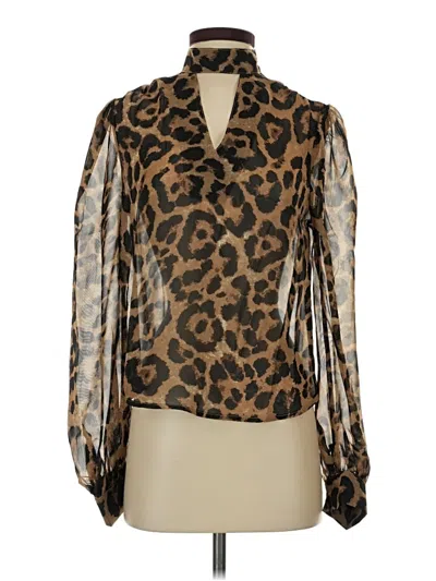 Pre-owned Shein Long Sleeve Blouse In Brown