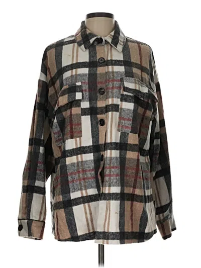 Pre-owned Shein Long Sleeve Blouse In Brown