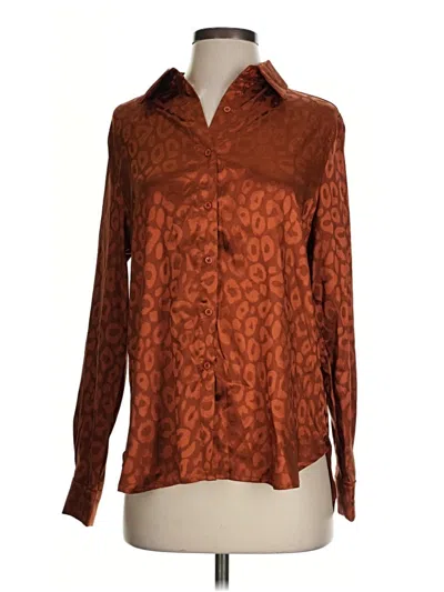 Pre-owned Shein Long Sleeve Blouse In Brown