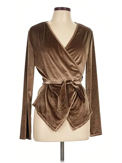 Pre-owned Shein Long Sleeve Blouse In Brown