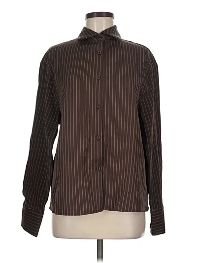 Pre-owned Shein Long Sleeve Blouse In Brown