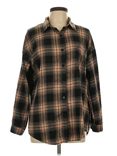Pre-owned Shein Long Sleeve Blouse In Brown