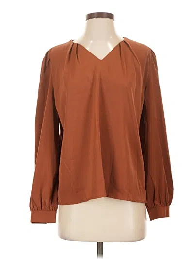 Pre-owned Shein Long Sleeve Blouse In Brown