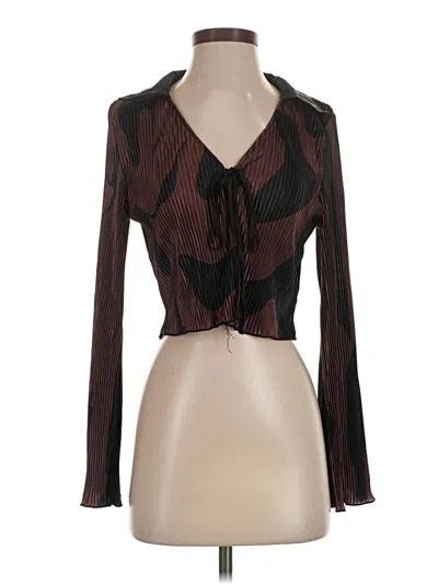 Pre-owned Shein Long Sleeve Blouse In Brown