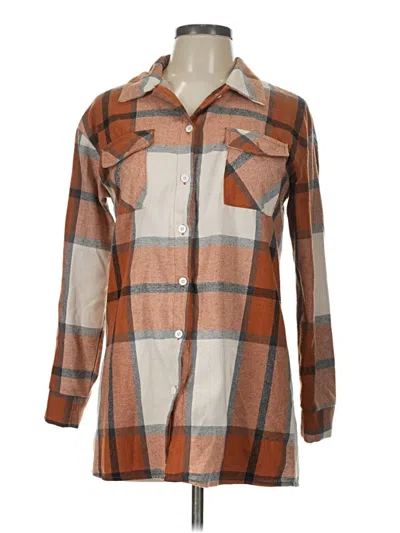 Pre-owned Shein Long Sleeve Blouse In Brown