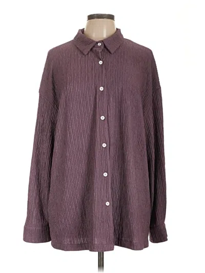 Pre-owned Shein Long Sleeve Blouse In Burgundy