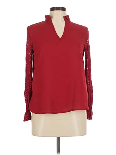Pre-owned Shein Long Sleeve Blouse In Burgundy
