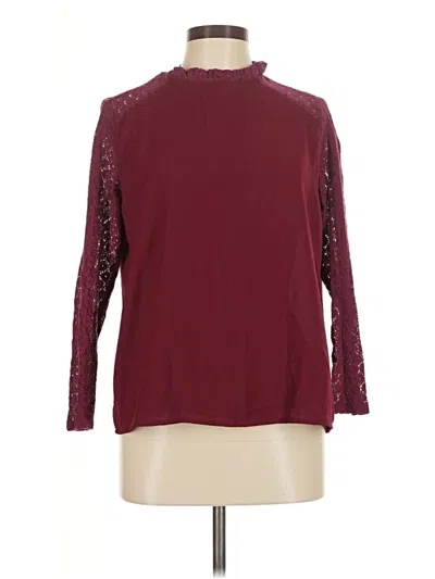 Pre-owned Shein Long Sleeve Blouse In Burgundy