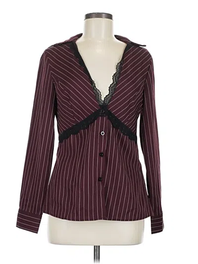 Pre-owned Shein Long Sleeve Blouse In Burgundy