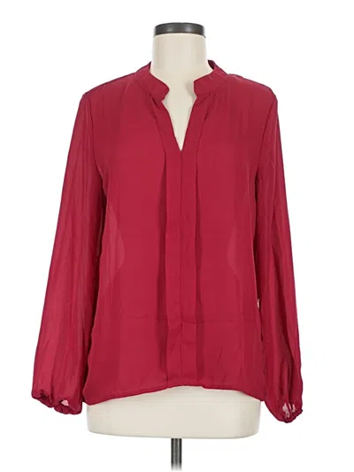 Pre-owned Shein Long Sleeve Blouse In Burgundy