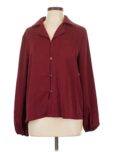 Pre-owned Shein Long Sleeve Blouse In Burgundy