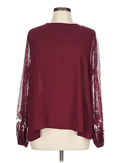 Pre-owned Shein Long Sleeve Blouse In Burgundy